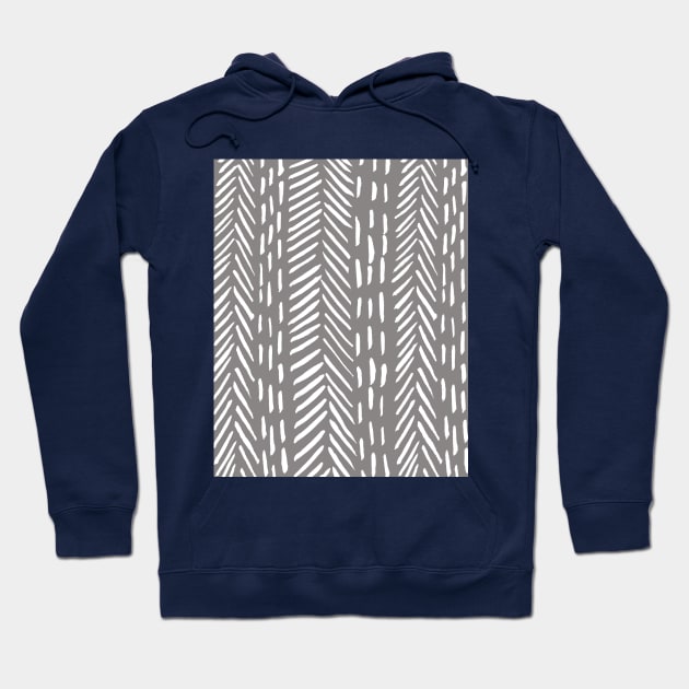 Abstract herringbone pattern - gray Hoodie by wackapacka